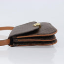 CELINE Macadam Shoulder Bag PVC Leather Brown Gold Tone Auth 201403A-5