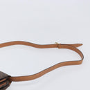 CELINE Macadam Shoulder Bag PVC Leather Brown Gold Tone Auth 201403A-8