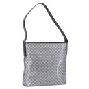 CELINE Macadam Shoulder Bag PVC Leather Silver Black Auth 201404A-1