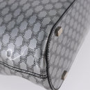 CELINE Macadam Shoulder Bag PVC Leather Silver Black Auth 201404A-12