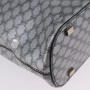 CELINE Macadam Shoulder Bag PVC Leather Silver Black Auth 201404A-14