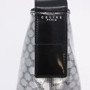 CELINE Macadam Shoulder Bag PVC Leather Silver Black Auth 201404A-16