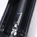 CELINE Macadam Shoulder Bag PVC Leather Silver Black Auth 201404A-18