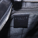 CELINE Macadam Shoulder Bag PVC Leather Silver Black Auth 201404A-20
