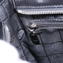 CELINE Macadam Shoulder Bag PVC Leather Silver Black Auth 201404A-24