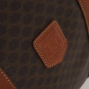 CELINE Macadam Boston Bag PVC Leather Brown Gold Tone Auth 201406-18