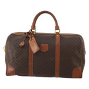 CELINE Macadam Boston Bag PVC Leather Brown Gold Tone Auth 201406-13