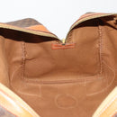 CELINE Macadam Boston Bag PVC Leather Brown Gold Tone Auth 201406-20