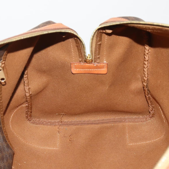 CELINE Macadam Boston Bag PVC Leather Brown Gold Tone Auth 201406
