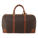 CELINE Macadam Boston Bag PVC Leather Brown Gold Tone Auth 201406-2