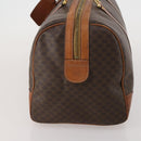 CELINE Macadam Boston Bag PVC Leather Brown Gold Tone Auth 201406-3