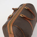 CELINE Macadam Boston Bag PVC Leather Brown Gold Tone Auth 201406-6