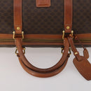 CELINE Macadam Boston Bag PVC Leather Brown Gold Tone Auth 201406-7