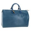 LOUIS VUITTON Epi Speedy 35 Hand Bag Toledo Blue M42995 LV Auth 201415V-1