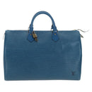 LOUIS VUITTON Epi Speedy 35 Hand Bag Toledo Blue M42995 LV Auth 201415V-13