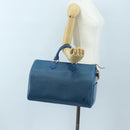 LOUIS VUITTON Epi Speedy 35 Hand Bag Toledo Blue M42995 LV Auth 201415V-25