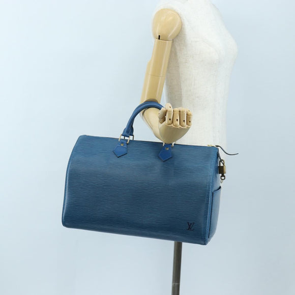 LOUIS VUITTON Epi Speedy 35 Hand Bag Toledo Blue M42995 LV Auth 201415V