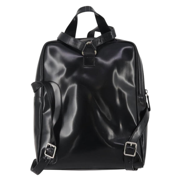 GUCCI Backpack Patent Black Silver Auth 201416