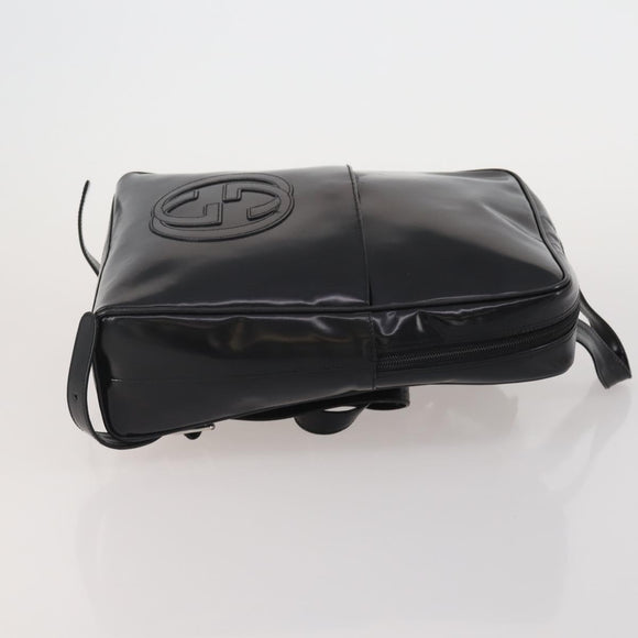 GUCCI Backpack Patent Black Silver Auth 201416