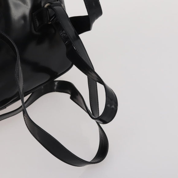GUCCI Backpack Patent Black Silver Auth 201416
