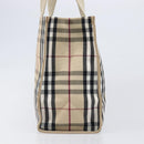 BURBERRY Nova Check Tote Bag Canvas Beige Silver Auth 201419A-5