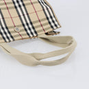 BURBERRY Nova Check Tote Bag Canvas Beige Silver Auth 201419A-7