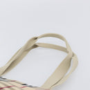 BURBERRY Nova Check Tote Bag Canvas Beige Silver Auth 201419A-8