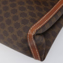 CELINE Macadam Shoulder Bag PVC Leather Brown Gold Tone Auth 201420-15