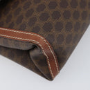 CELINE Macadam Shoulder Bag PVC Leather Brown Gold Tone Auth 201420-16