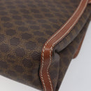 CELINE Macadam Shoulder Bag PVC Leather Brown Gold Tone Auth 201420-17