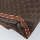 CELINE Macadam Shoulder Bag PVC Leather Brown Gold Tone Auth 201420-18