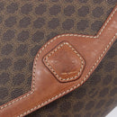 CELINE Macadam Shoulder Bag PVC Leather Brown Gold Tone Auth 201420-19