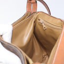 CELINE Macadam Shoulder Bag PVC Leather Brown Gold Tone Auth 201420-22