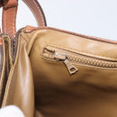 CELINE Macadam Shoulder Bag PVC Leather Brown Gold Tone Auth 201420-23