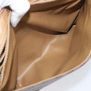CELINE Macadam Shoulder Bag PVC Leather Brown Gold Tone Auth 201420-25
