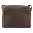 CELINE Macadam Shoulder Bag PVC Leather Brown Gold Tone Auth 201420-2