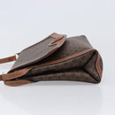 CELINE Macadam Shoulder Bag PVC Leather Brown Gold Tone Auth 201420-4