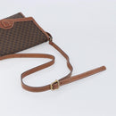 CELINE Macadam Shoulder Bag PVC Leather Brown Gold Tone Auth 201420-7