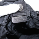 Christian Dior Maris Pearl Hand Bag Nylon Black Silver Auth 201425-15
