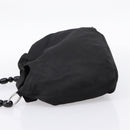 Christian Dior Maris Pearl Hand Bag Nylon Black Silver Auth 201425-4