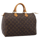 LOUIS VUITTON Monogram Speedy 35 Hand Bag M41524 LV Auth 201426-1