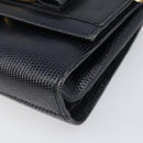 Salvatore Ferragamo Vala Chain Shoulder Bag Leather Navy Gold Tone Auth 201431-11