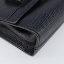 Salvatore Ferragamo Vala Chain Shoulder Bag Leather Navy Gold Tone Auth 201431-12