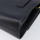 Salvatore Ferragamo Vala Chain Shoulder Bag Leather Navy Gold Tone Auth 201431-13