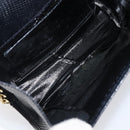 Salvatore Ferragamo Vala Chain Shoulder Bag Leather Navy Gold Tone Auth 201431-18