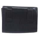 Salvatore Ferragamo Vala Chain Shoulder Bag Leather Navy Gold Tone Auth 201431-3