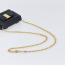 Salvatore Ferragamo Vala Chain Shoulder Bag Leather Navy Gold Tone Auth 201431-7