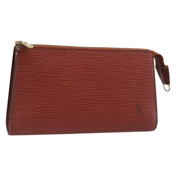 LOUIS VUITTON Epi Pochette Accessoires Pouch Brown M52983 LV Auth 201432