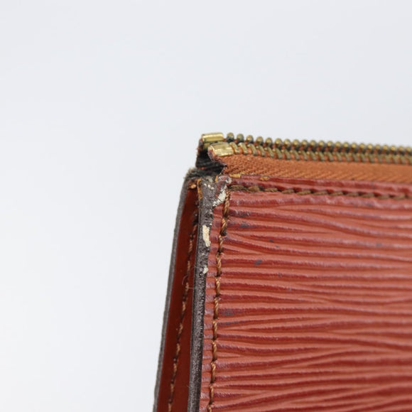 LOUIS VUITTON Epi Pochette Accessoires Pouch Brown M52983 LV Auth 201432