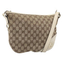 GUCCI GG Canvas Shoulder Bag Beige Gold Tone 169998 Auth 201433-1